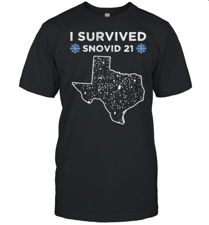 I Survived Winter Snow Storm 2021 Icy Freezing Weather maps shirt