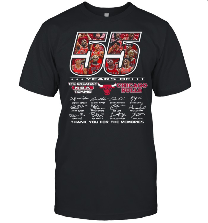 55 Years Of The Greatest NBA Teams Chicago Bulls Thank You For The Memories Signature shirt