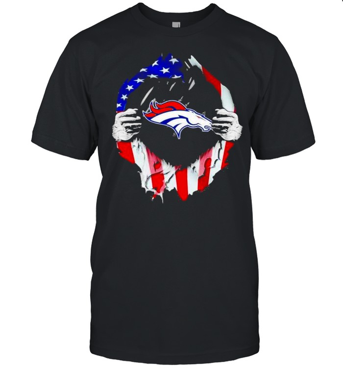 Blood inside Denver Broncos NFL American flag shirt