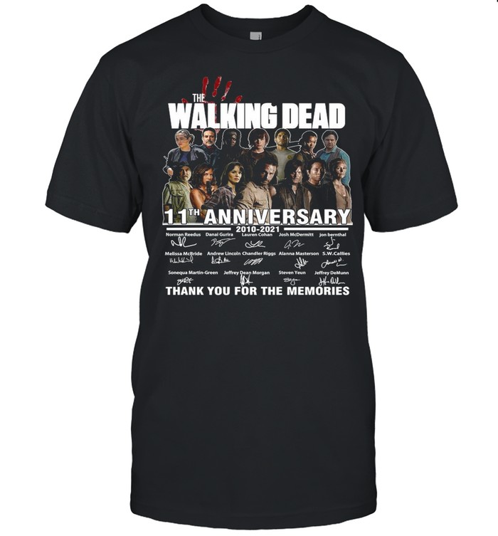 The Walking Dead 11th Anniversary 2010 2021 Thank You For The Memories Signatures shirt