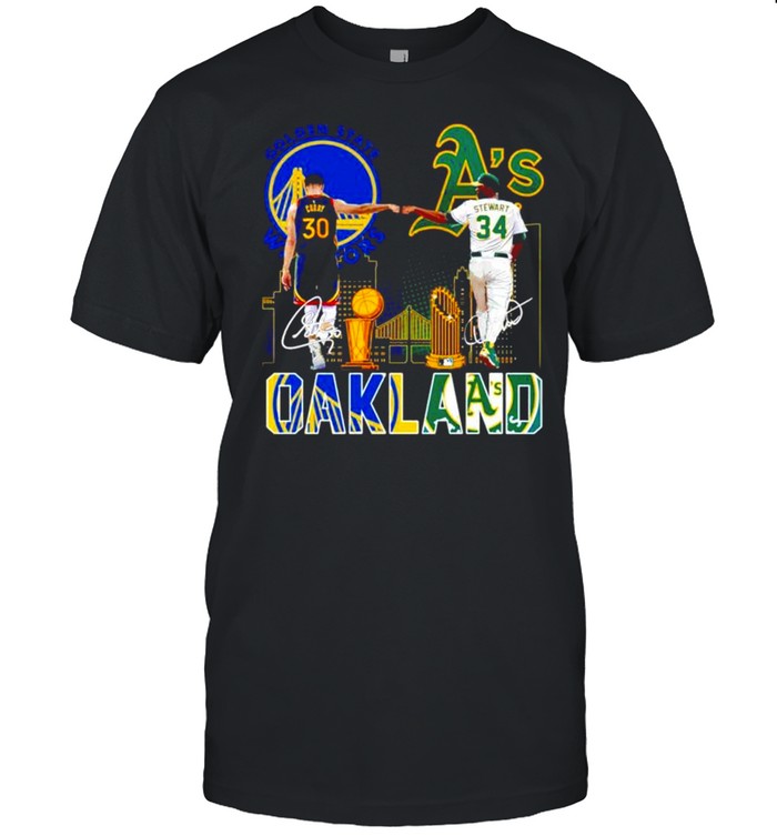 Curry Golden State Warriors and Stewart Oakland Athletics Oakland signatures shirt Classic Men's T-shirt
