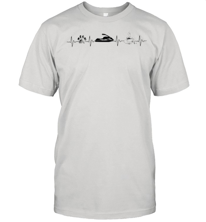 Heartbeat Dog Jet Ski And Coffee shirt