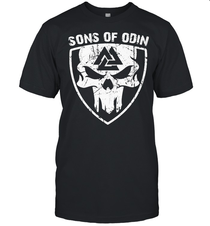 Sons Of Odin With Valknut Back Skull shirt Classic Men's T-shirt