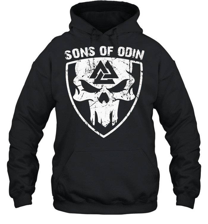 Sons Of Odin With Valknut Back Skull shirt Unisex Hoodie