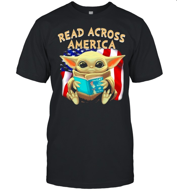 Star Wars Baby Yoda Read Across America Flag shirt
