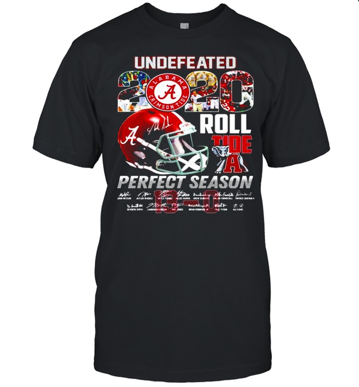 Alabama Crimson Tide undefeated 20 Roll Tide perfect season signatures shirt