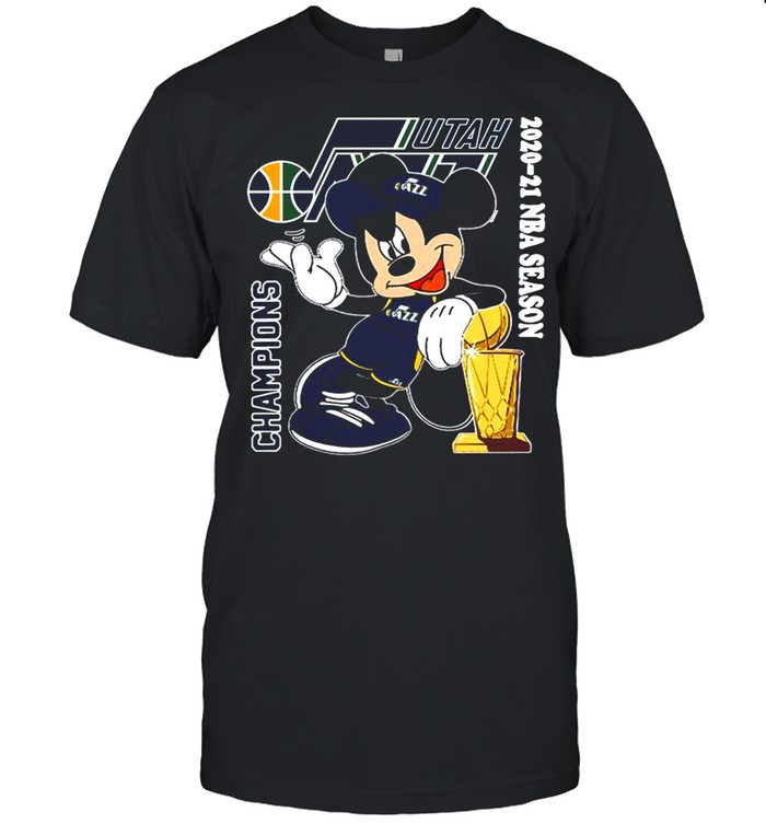 Mickey Mouse Utah Jazz Champions 2021 NBA season shirt