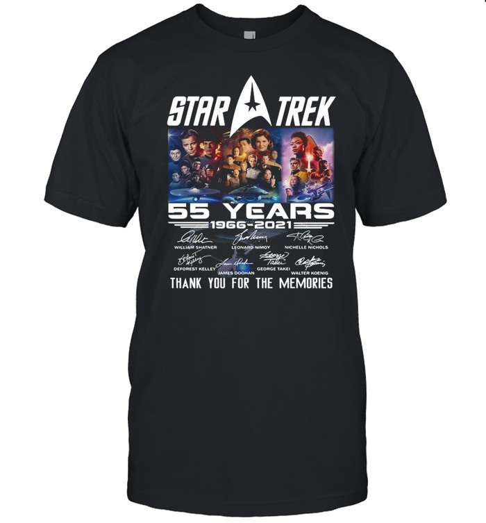 Star Trek Movie 55 Years 1966 2021 Signatures Thanks For The Memories shirt