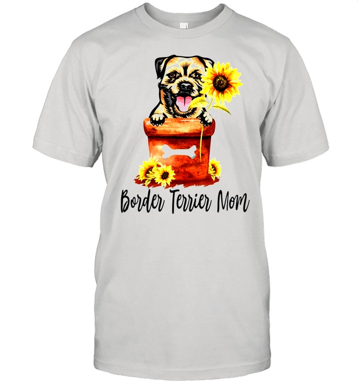 Women’s Sunflower Border Terrier Mom Dog Lover Gifts shirt