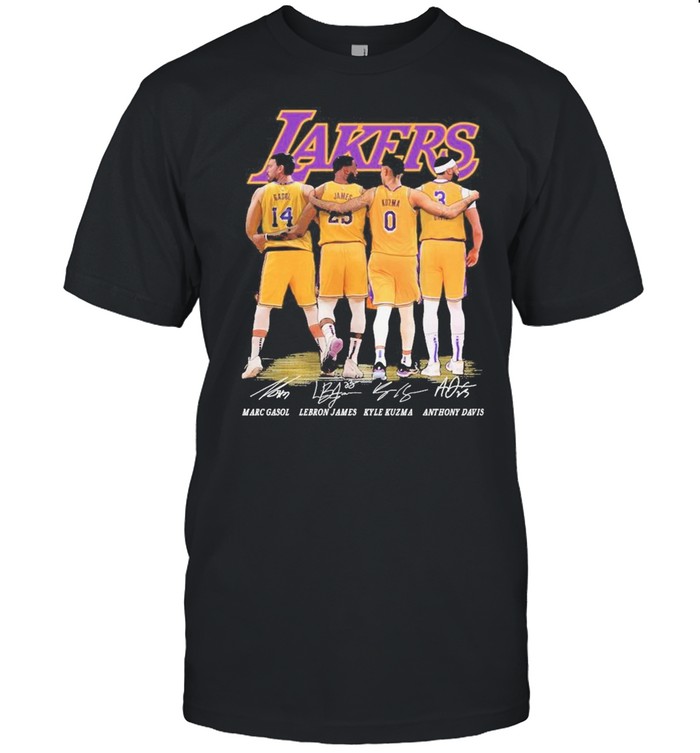Gasol and James and Kuzma and Davis Lakers signatures 2021 shirt Classic Men's T-shirt