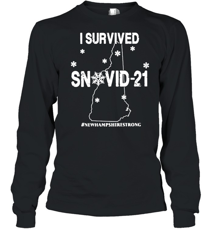 I Survived Snovid 2021 New Hampshire Strong Map shirt Long Sleeved T-shirt