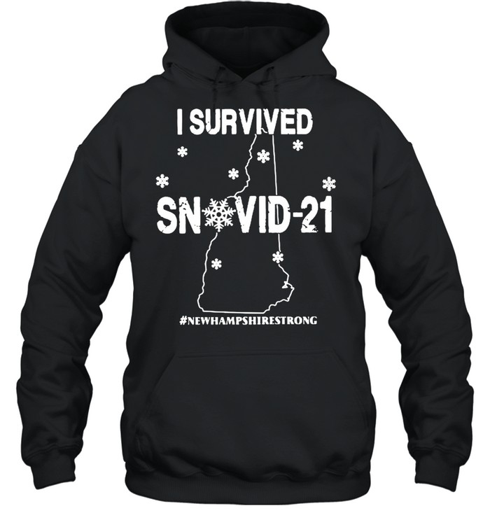 I Survived Snovid 2021 New Hampshire Strong Map shirt Unisex Hoodie