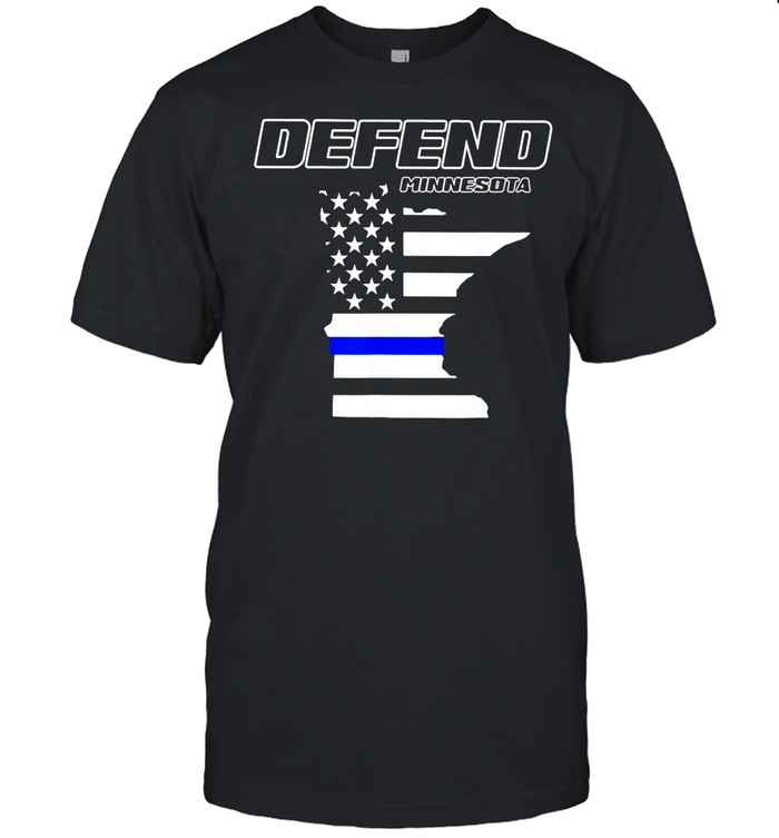 Minnesota State Defend Police Officer Support Blue American Flag shirt