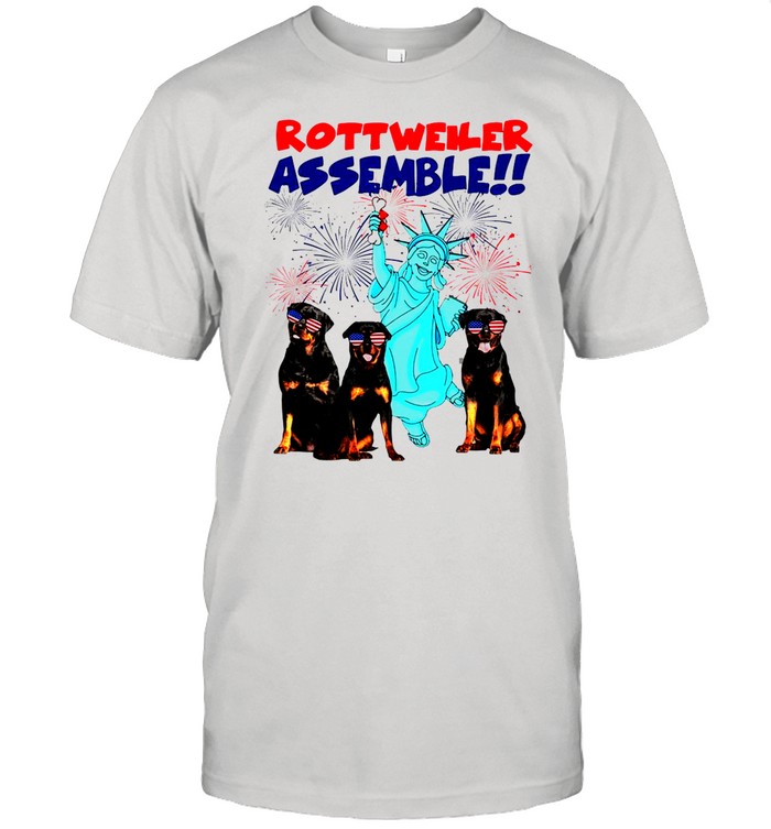 Rottweiler Assemble Happy Independence American Flag shirt Classic Men's T-shirt