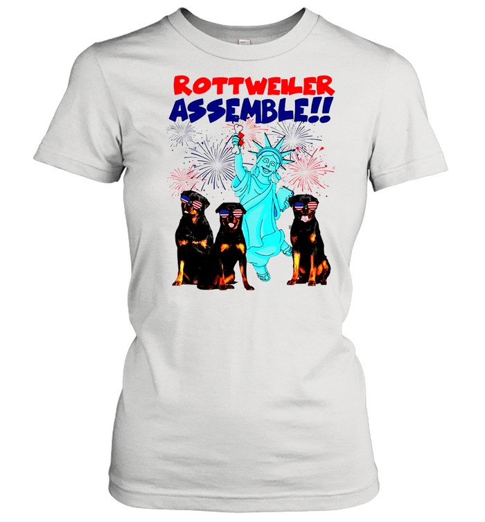 Rottweiler Assemble Happy Independence American Flag shirt Classic Women's T-shirt