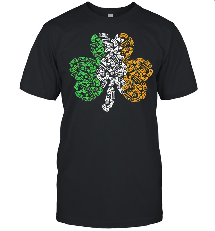 St patricks day shamrock gaming video kids shirt