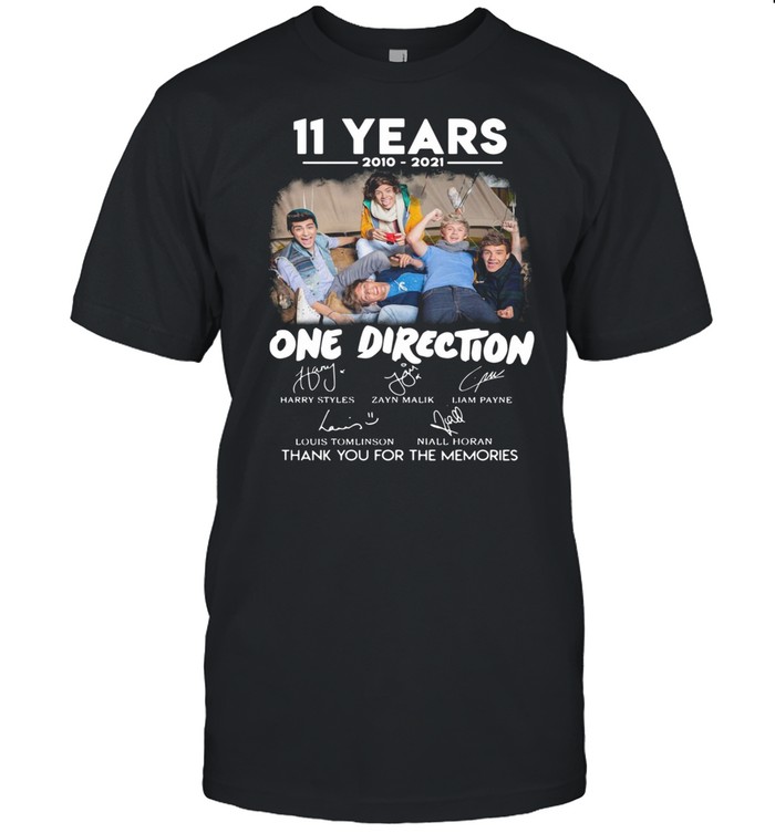 11 Years 2010 2021 One Direction Signatures Thank You For The Memories shirt