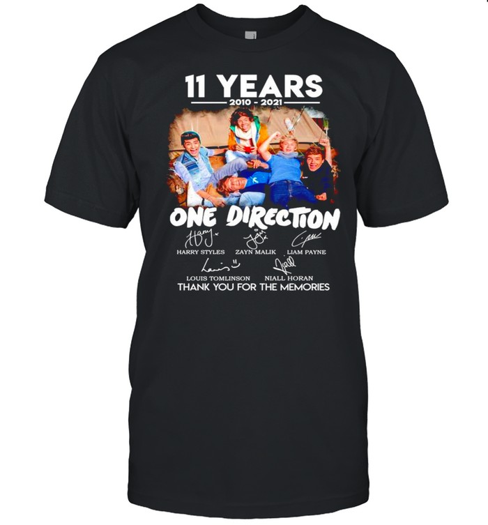 11 years of One Direction 2010 2021 thank you for the memories shirt