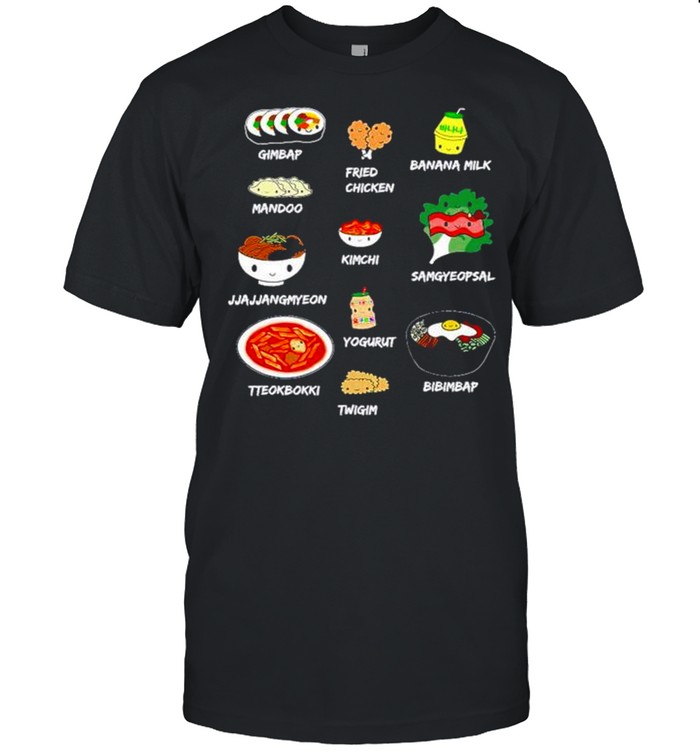 Bibimbap gimbap and shushi Korea food funny shirt