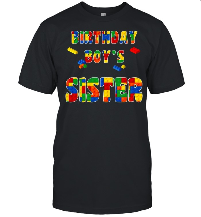 Building Block Sister Of Birthday Boy Colorful shirt