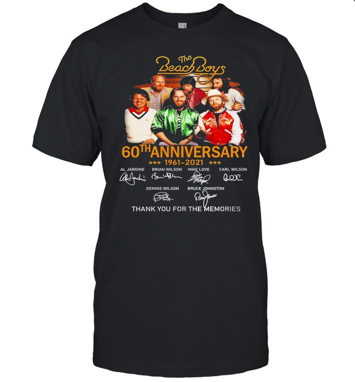 The Beach Boy 60Th anniversary 1961-2021 signature thank you for the memories shirt