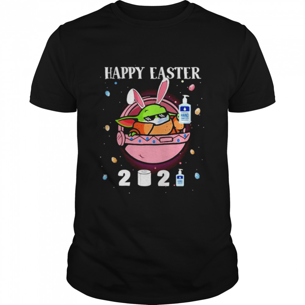2021 Baby Yoda wearing face mask Happy Easter shirt Classic Men's T-shirt