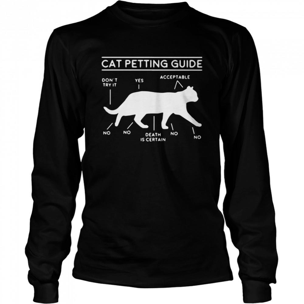 Cat petting guide shirt Long Sleeved T-shirt