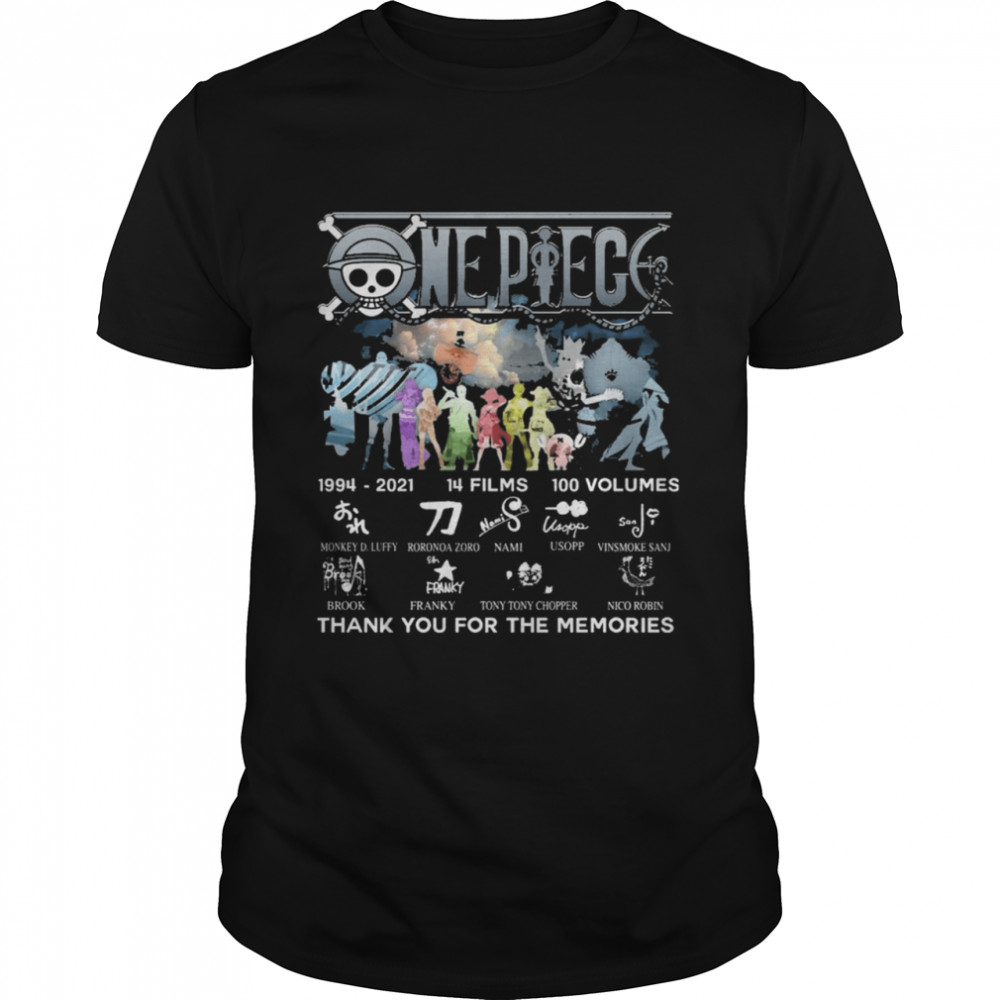 one piece thank you for the memories 2021 shirt