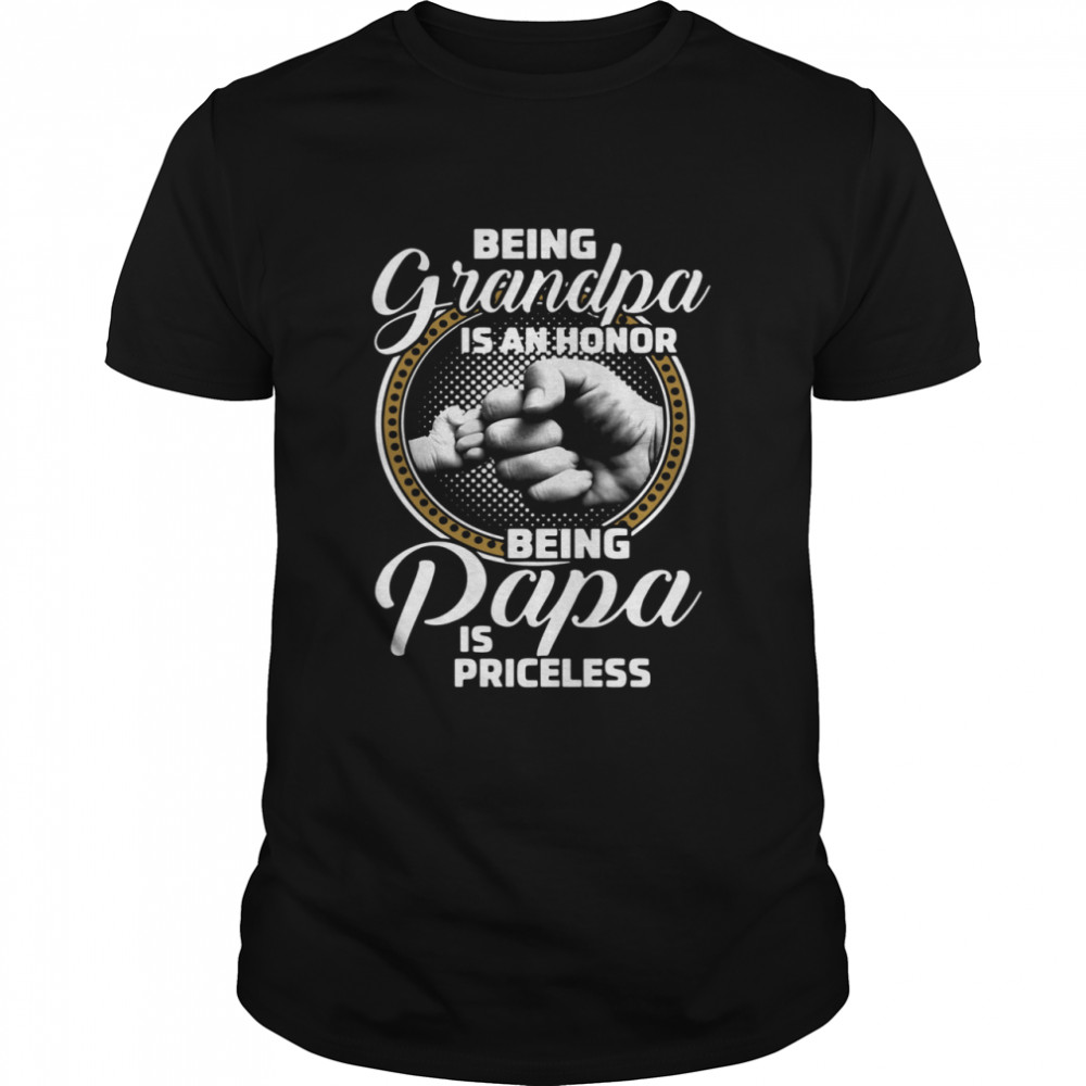 St Patrick's Day Being Grandpa Is An Honor Being Papa Is Priceless shirt Classic Men's T-shirt