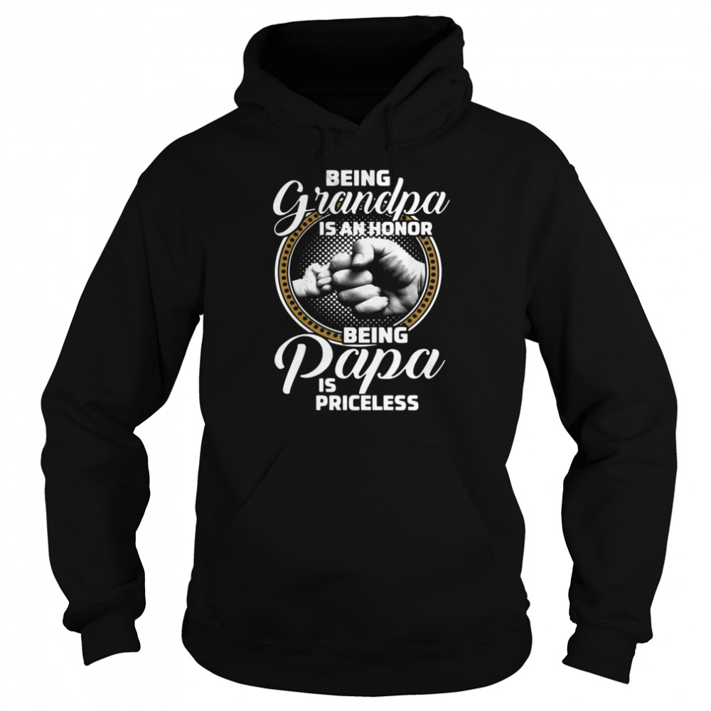 St Patrick's Day Being Grandpa Is An Honor Being Papa Is Priceless shirt Unisex Hoodie
