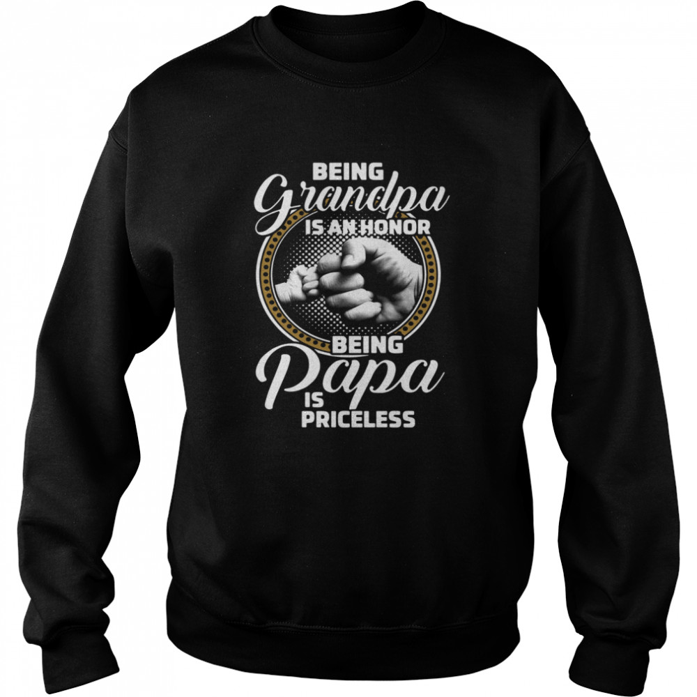 St Patrick's Day Being Grandpa Is An Honor Being Papa Is Priceless shirt Unisex Sweatshirt