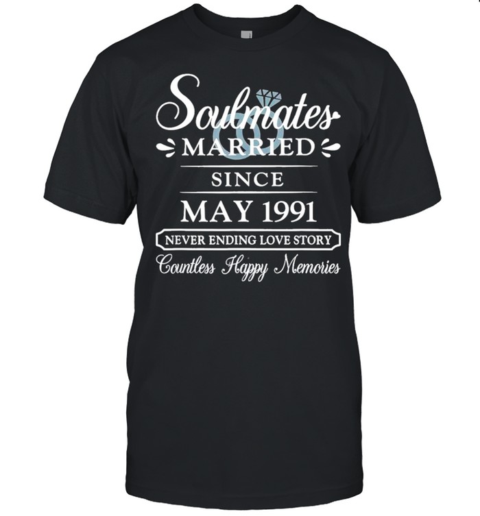 Couple Married Since May 1991 30th Wedding Anniversary shirt