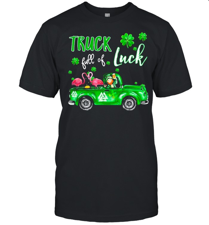 Flamingo And Irish Man Truck Drive Full Of Luck shirt