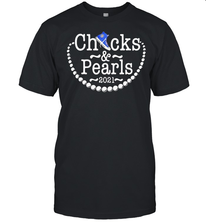 GOOD KAMALA HARRIS CHUCKS AND PEARLS 2021 BLUE CONVERSE shirt