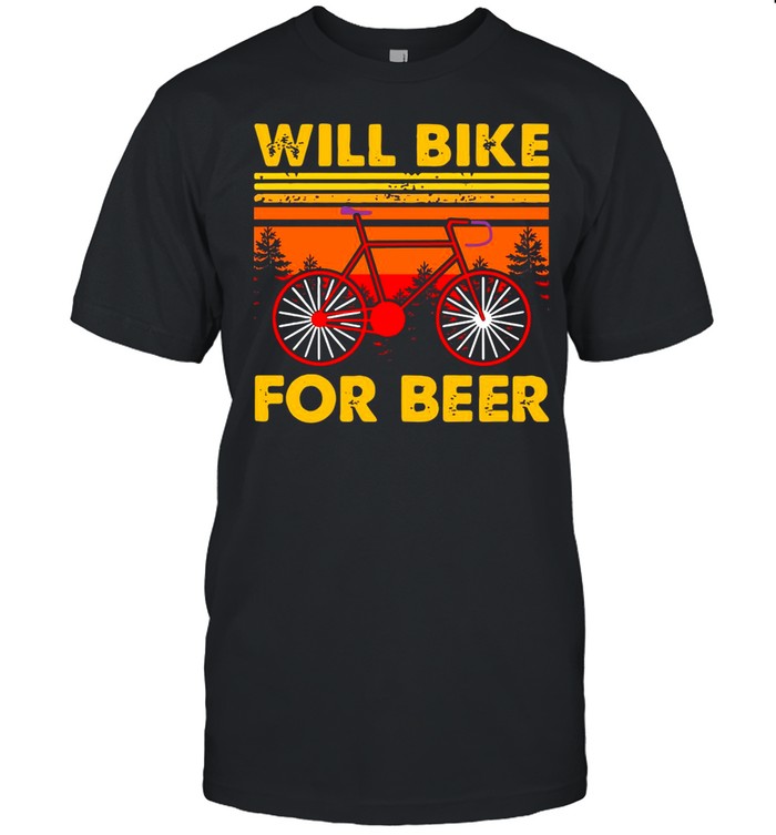 Will Bike For Beer Vintage Retro shirt