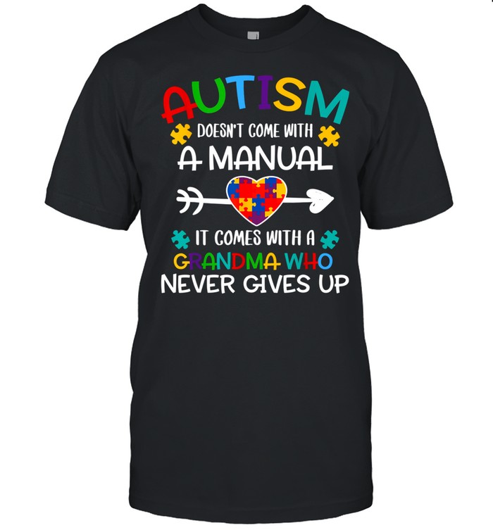 Autism Grandma Love Autistic Autism Awareness Puzzle shirt