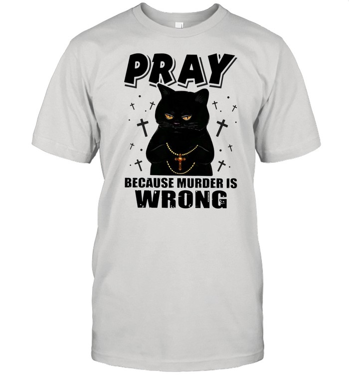 Black Cat Pastor Because Murder Is Wrong shirt Classic Men's T-shirt