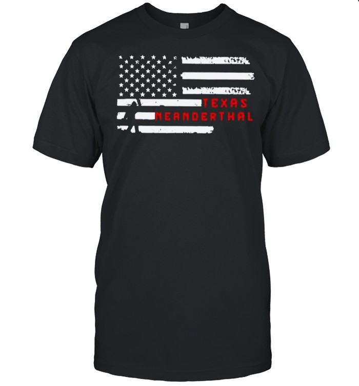 Hello Texas Neanderthal American Flag shirt