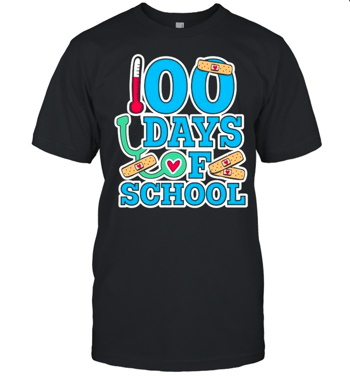 School Nurse 100 Days Of School Shirt