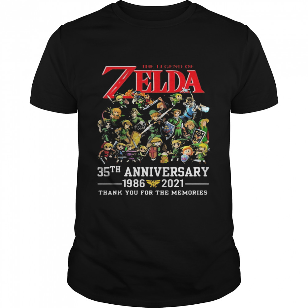 The Legend Of Zelda 35th Anniversary 1986 2021 Thank You For The Memories shirt