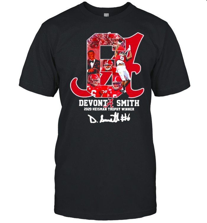 6 Devonta Smith 2020 Heisman Trophy Winner Signature Shirt