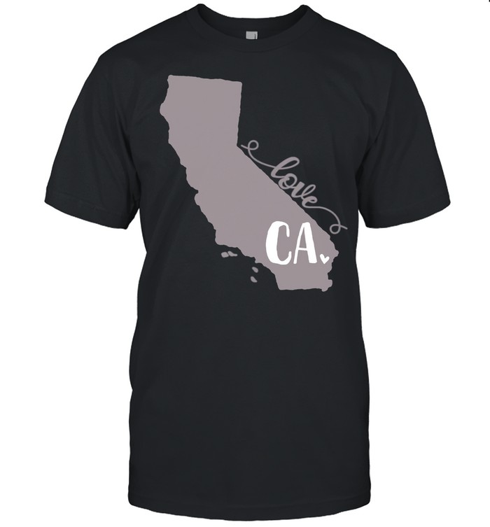 California Heart Love Script Design shirt