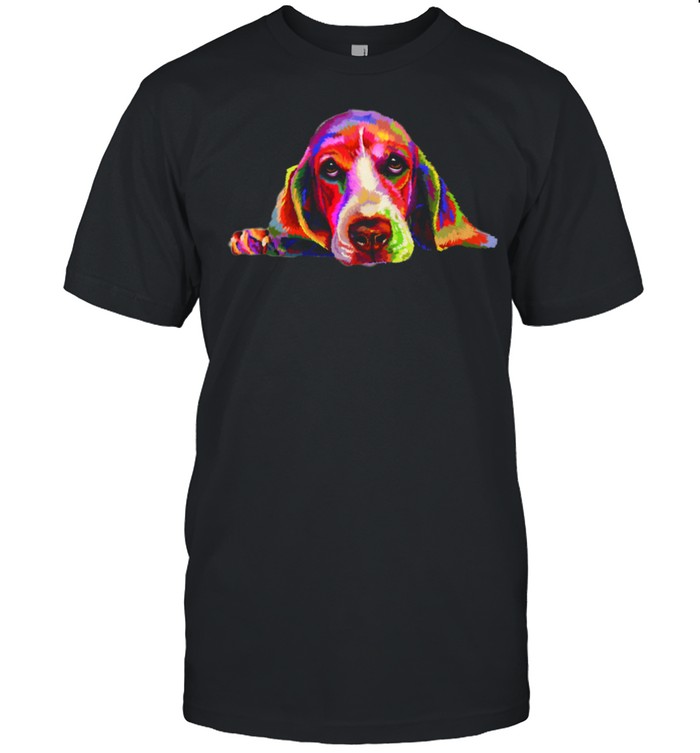 Colorful Basset Hound Hand Drawn Dog Painting shirt