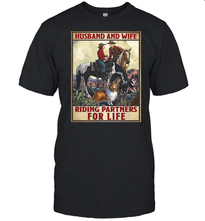 Husband And Wife Riding Partners For Life Cowgirl Shirt