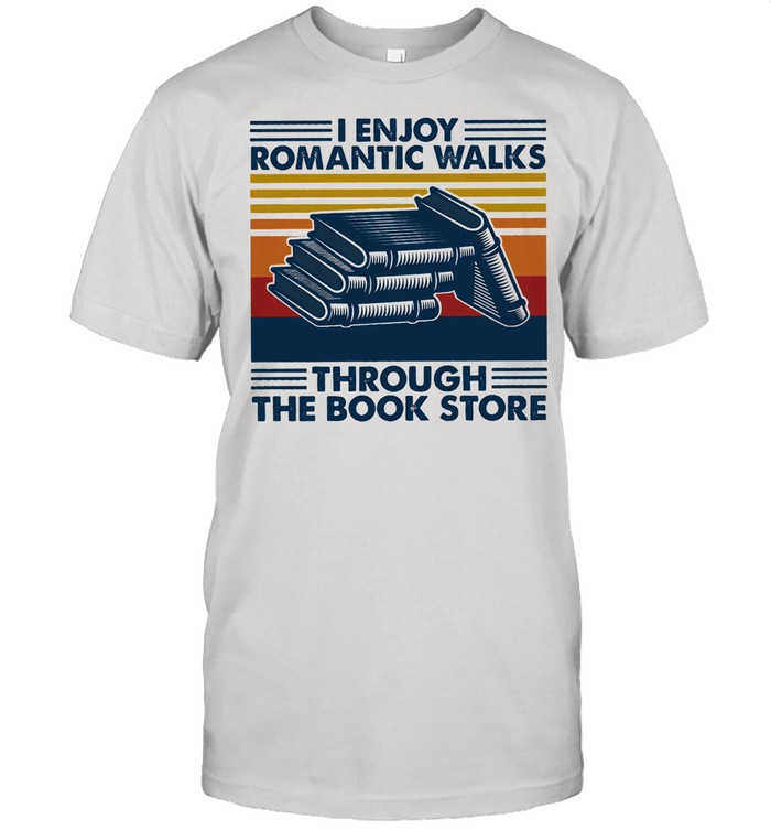 I enjoy romantic walks through the bookstore vintage shirt