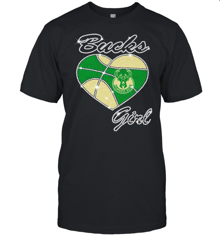 Bucks Girl Milwaukee Bucks Heart Diamond Shirt