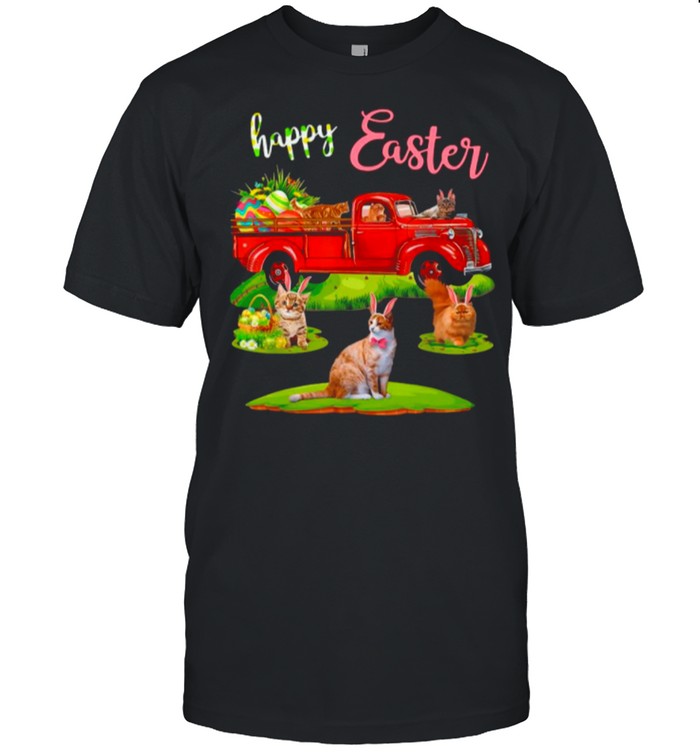 Cats Truck Drive Happy Easter 2021 shirt