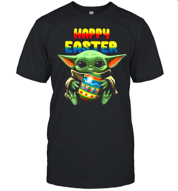 Happy Easter 2021 With Baby Yoda Hug Easter Egg shirt