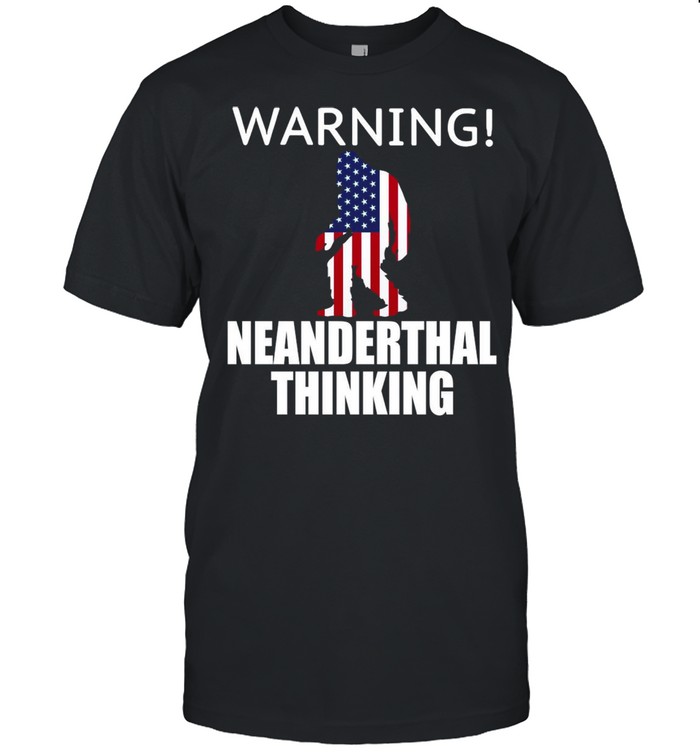 Neanderthal Thinking for Proud Neanderthals American Flag T-shirt Classic Men's T-shirt