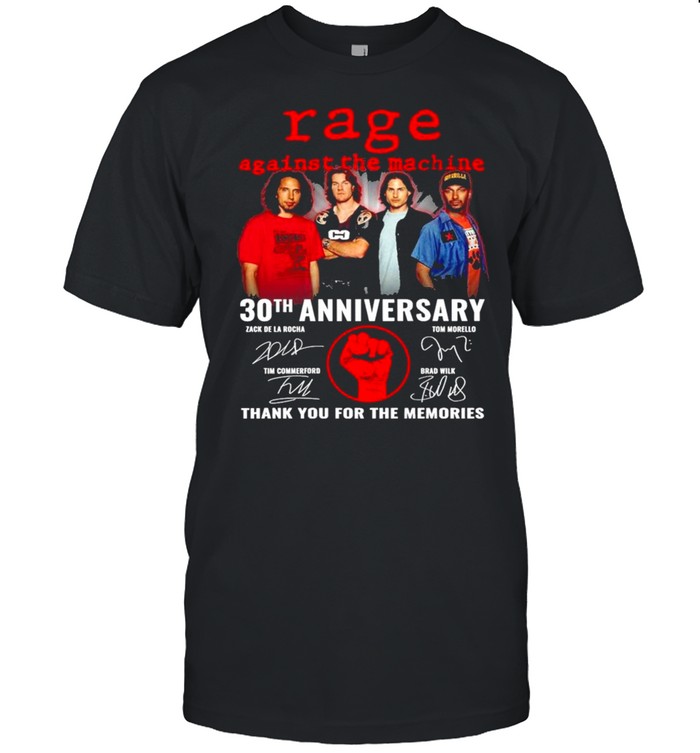 Rage Against The Machine 30th Anniversary Signatures Thank You For The Memories Shirt